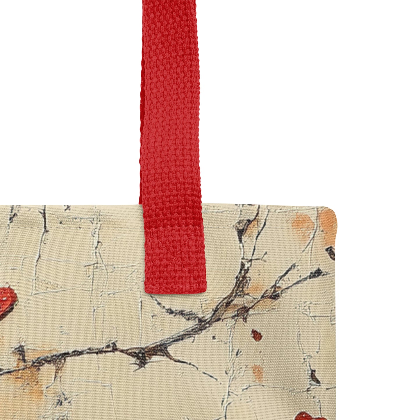 Tote bag « Coeur Nature », zoom sur anse