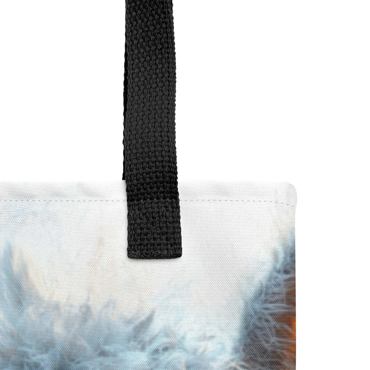 Tote bag avec lama décalé et illustration pop, accessoire fun et pratique, zoom sur anse