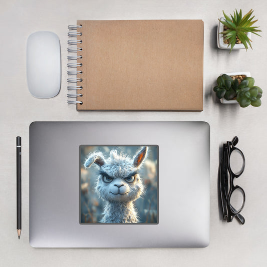 Autocollant Angry Lama en vinyle adhésif, résistant et opaque