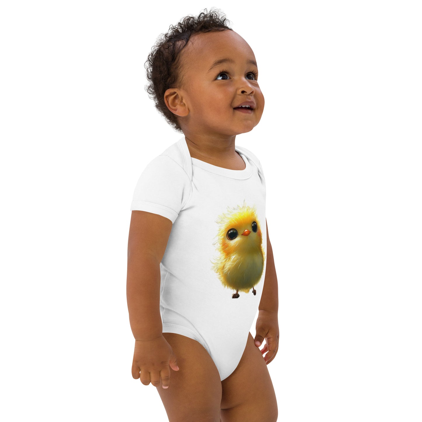 Body écologique pour bébé avec poussin – idée cadeau naissance Suisse