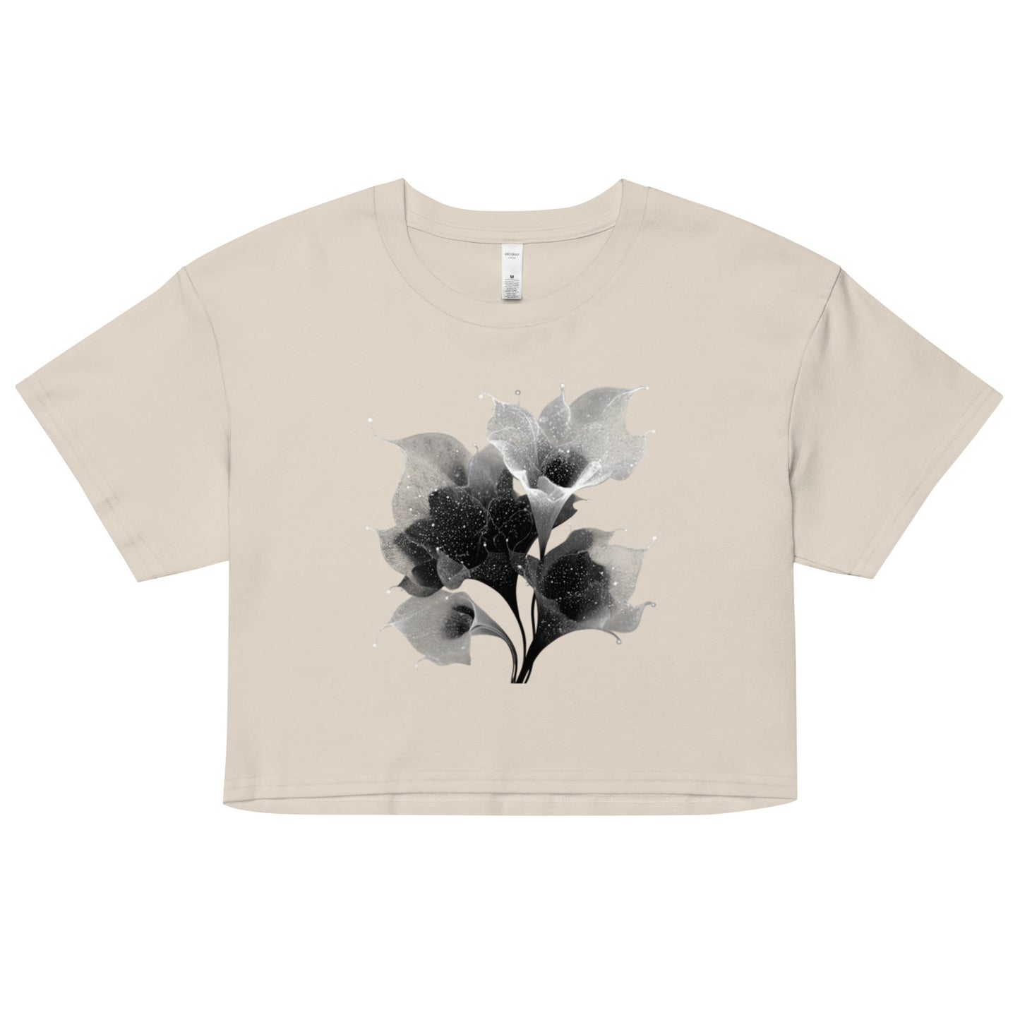 Crop top style bohème avec motif nature fleur bone