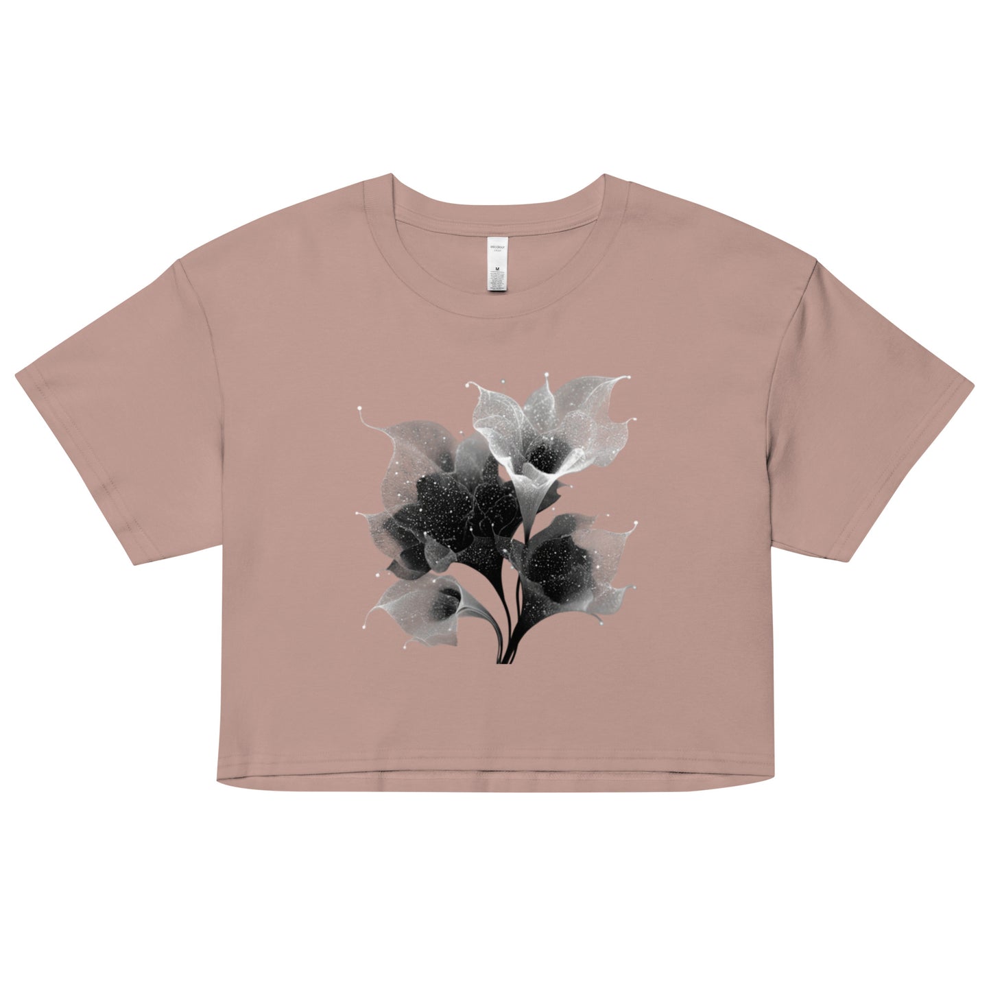 Crop top décontracté motif floral hazy pink