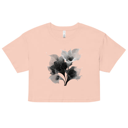 Haut d’été pour femme avec illustration fleur astrale rose pale