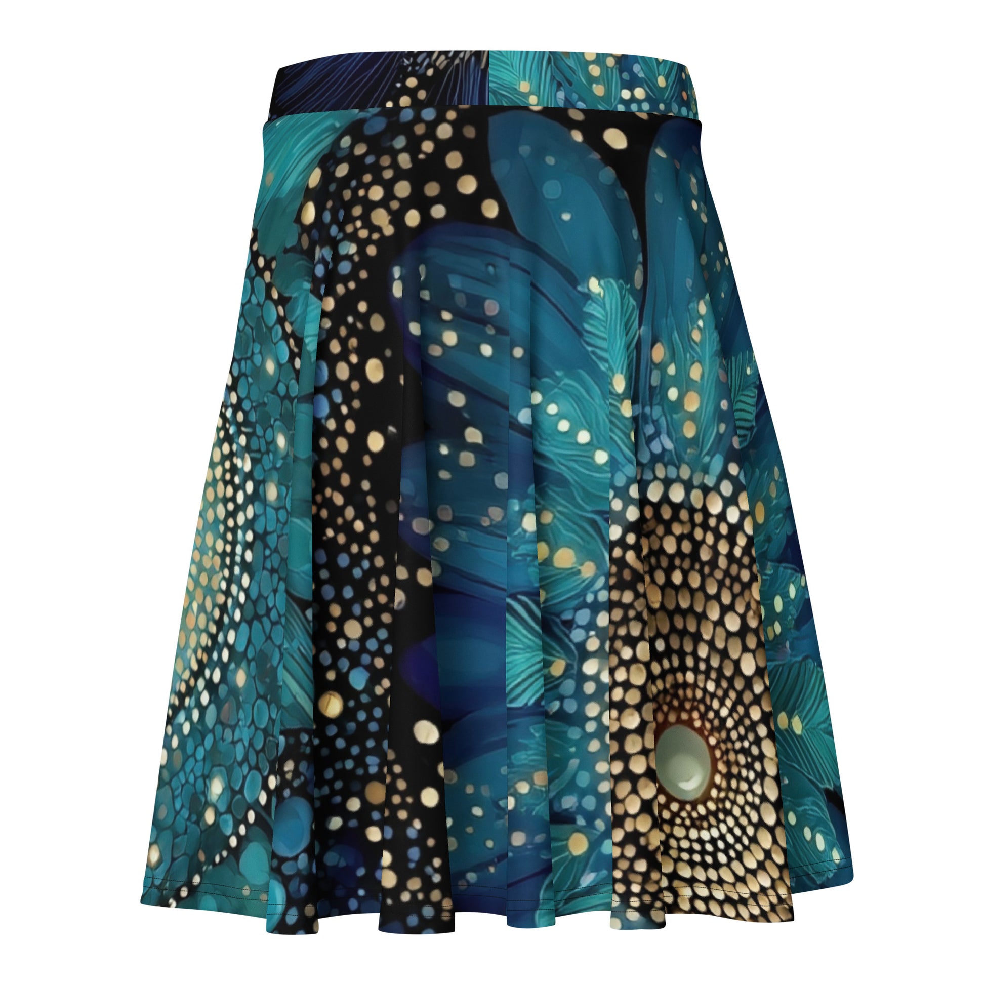 Jupe patineuse Fleurs de Nuit effet évasé et féminin