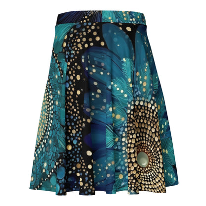Jupe patineuse Fleurs de Nuit effet évasé et féminin