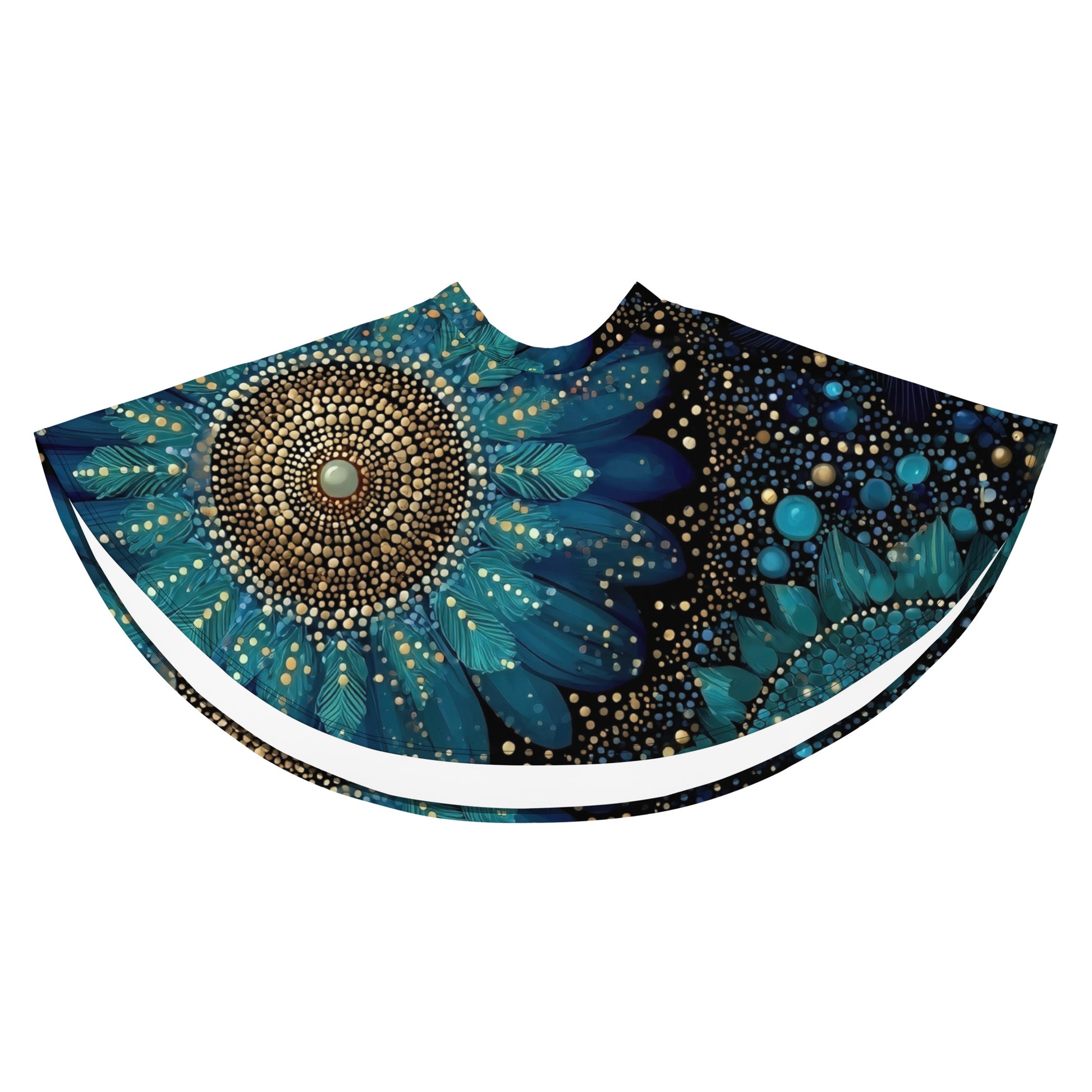 Jupe patineuse Fleurs de Nuit dépliée en effet évasé et féminin