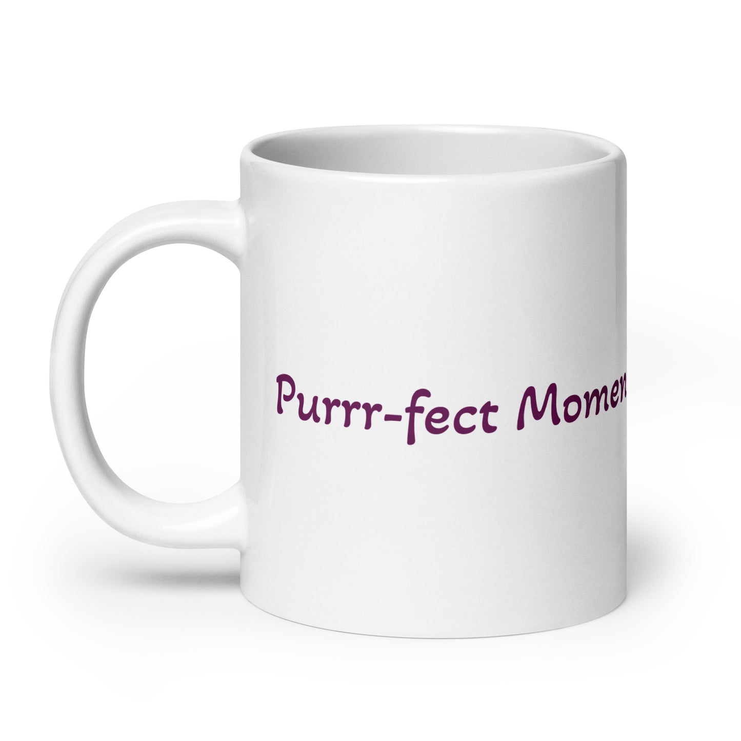 Mug design tendre avec chaton et message « Purrr-fect Moment »