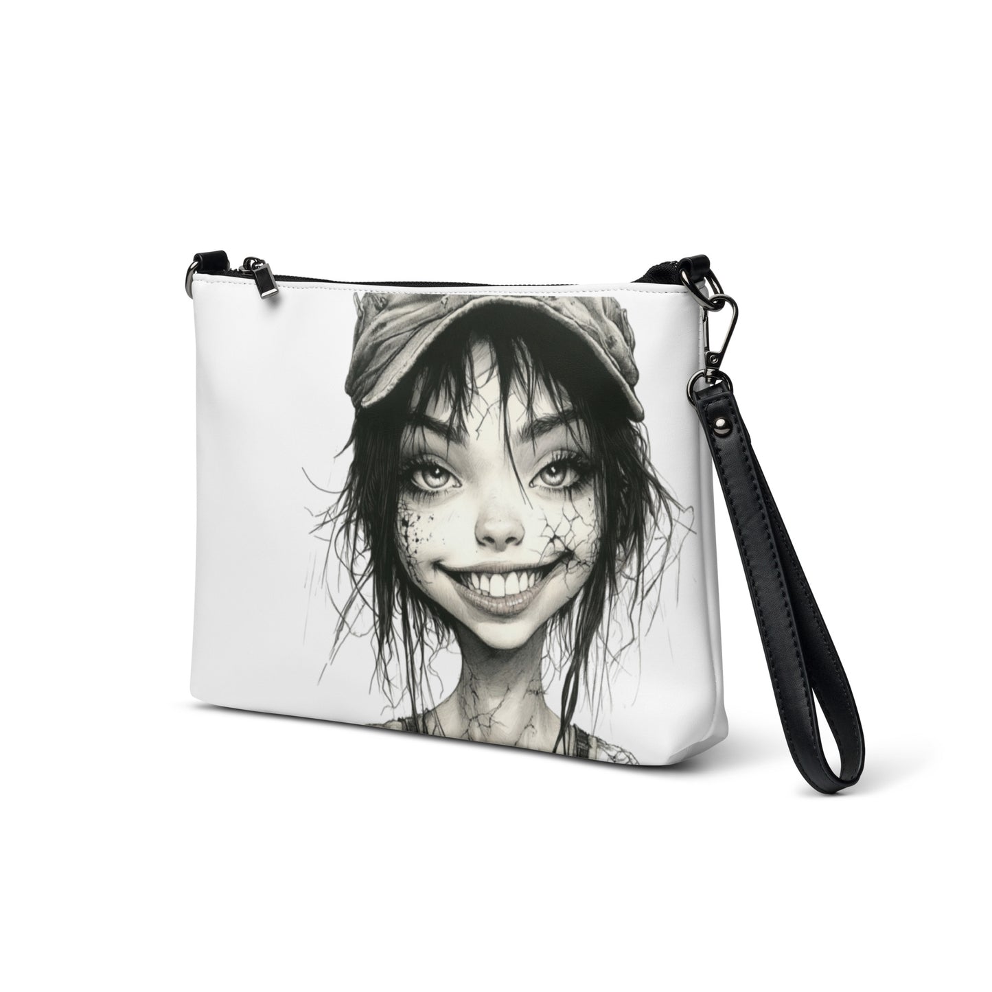 Sac en bandoulière "Beauté Grunge" avec portrait noir et blanc