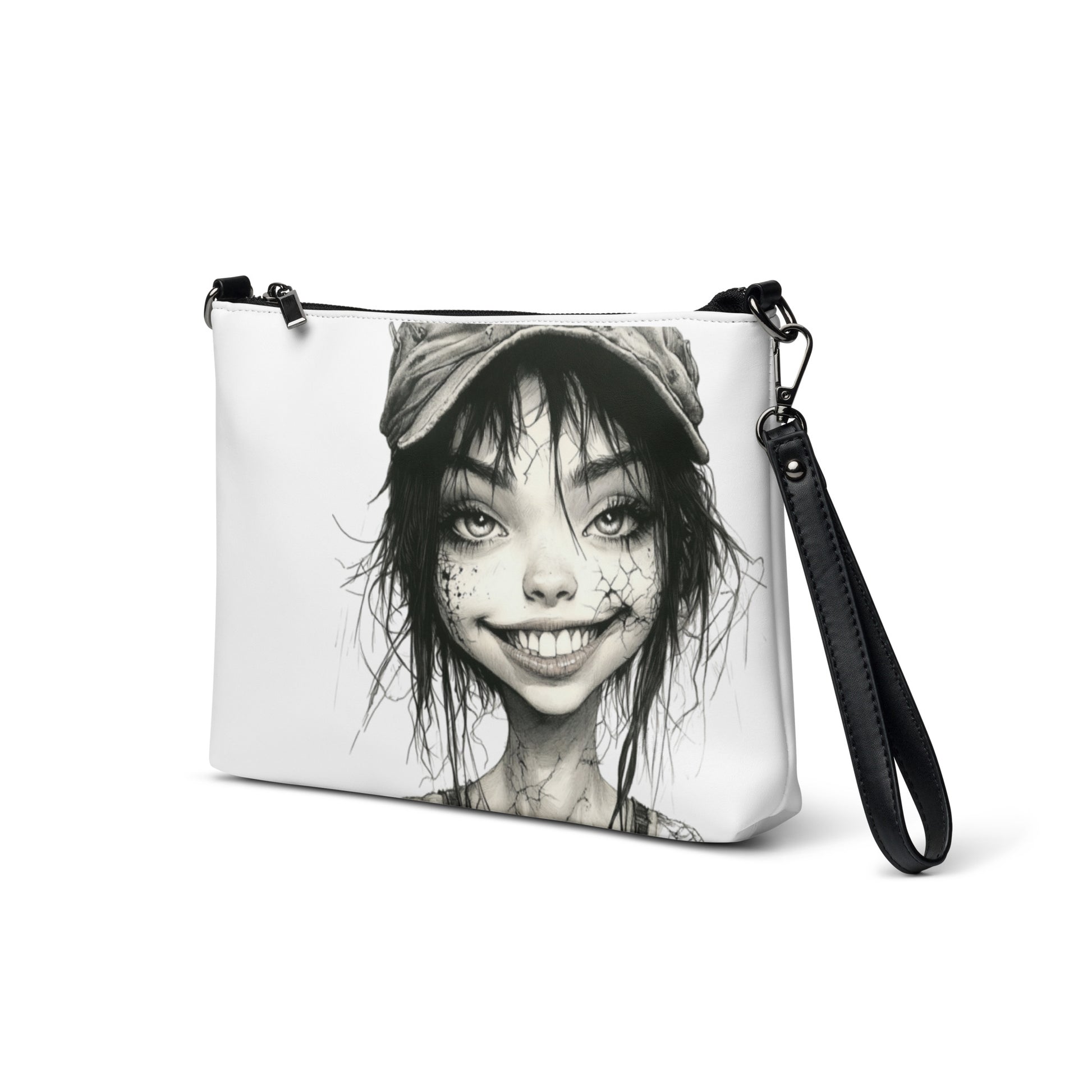 Sac en bandoulière "Beauté Grunge" avec portrait noir et blanc