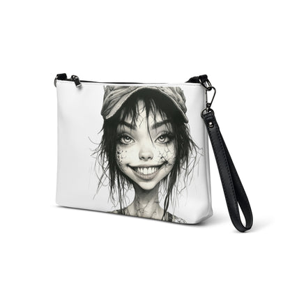 Sac en bandoulière "Beauté Grunge" avec portrait noir et blanc