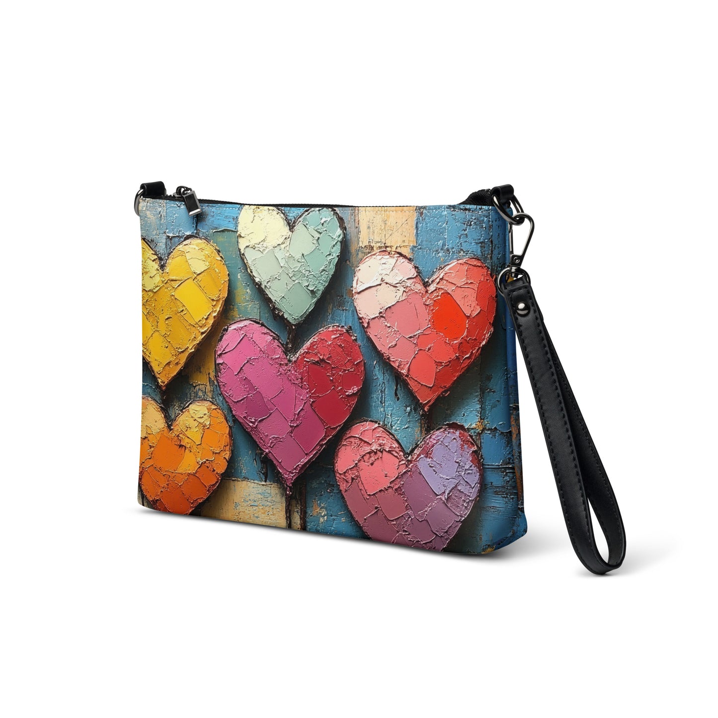 Sac en bandoulière pop avec cœurs colorés idéal cadeau femme