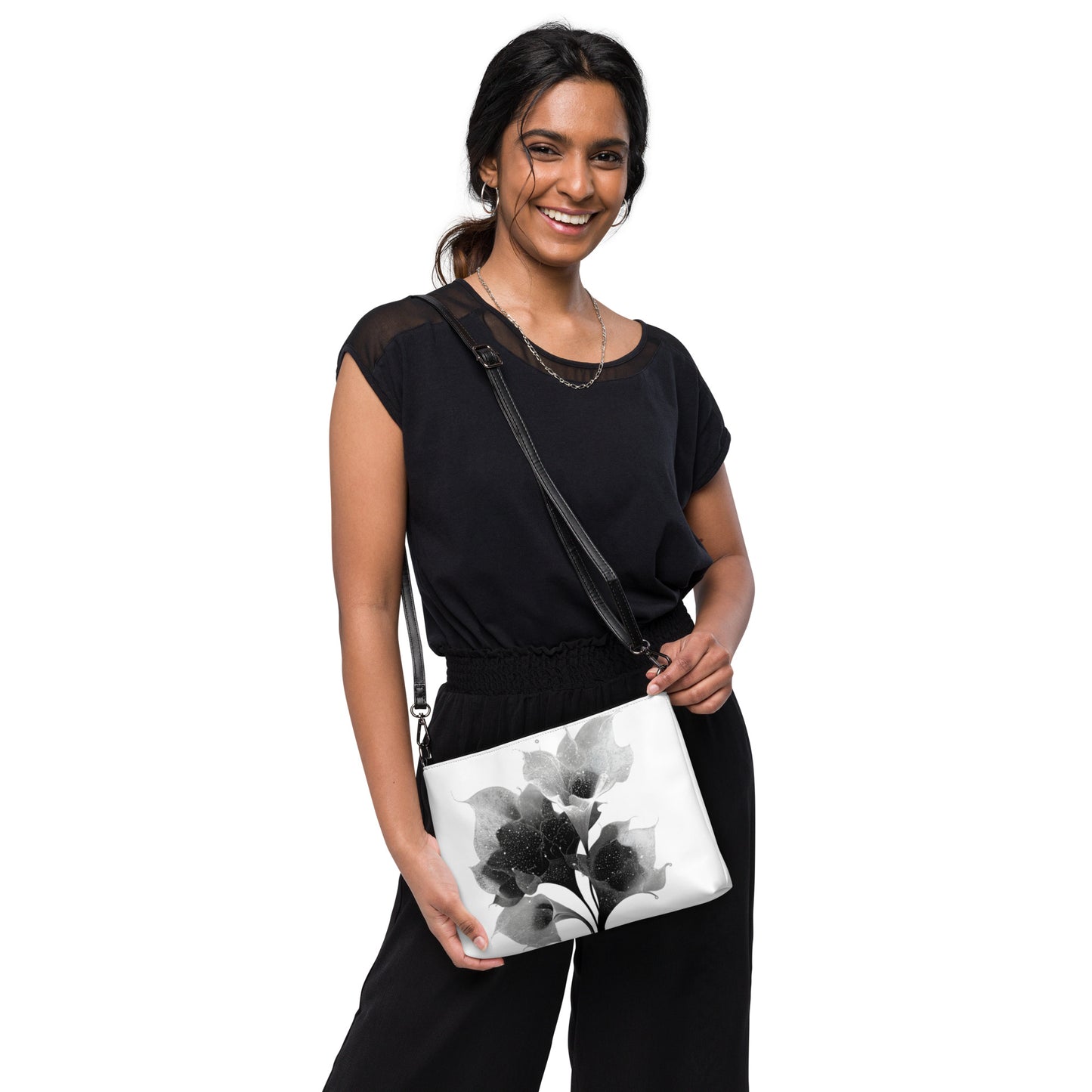 Sac chic et fonctionnel avec imprimé floral minimaliste et poches intérieures.