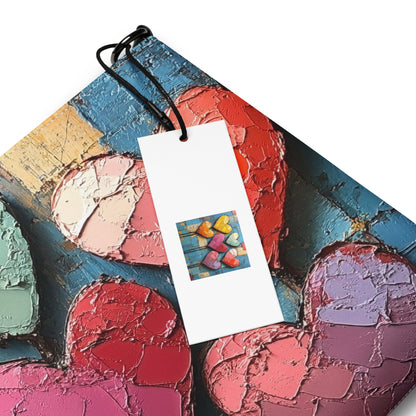 Sac en bandoulière illustré de cœurs vifs et texturés