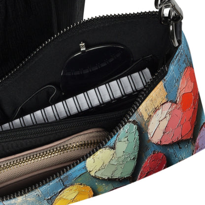 Sac en bandoulière coeurs vue intérieure