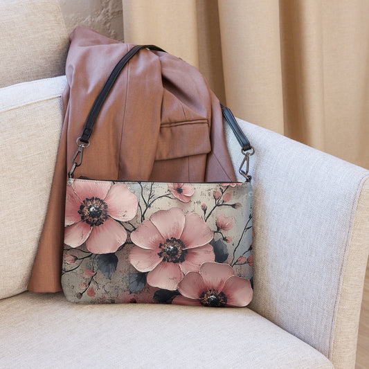 Sac en bandoulière Lueur Florale avec motif floral délicat et style poétique