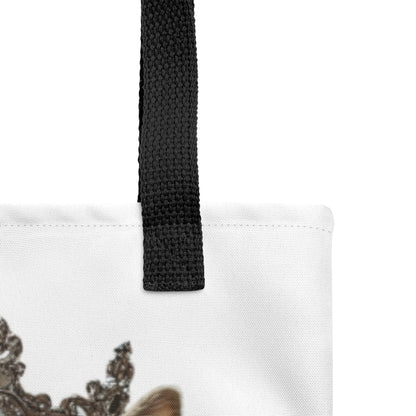 Sac en toile blanc, zoom sur anses noires