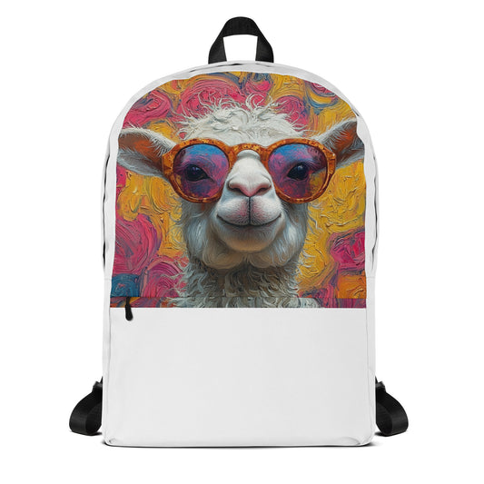 Sac à dos fun et original avec motif lama mignon et laine duveteuse, parfait pour enfants et adultes.
