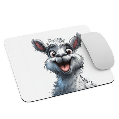 Tapis de souris avec illustration de lama enthousiaste pour bureau fun et coloré