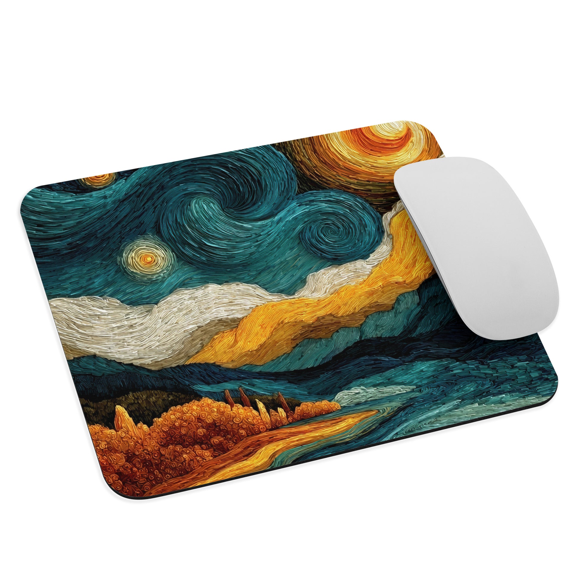 Tapis de souris “Ciel Poétique” avec design artistique de nuages colorés