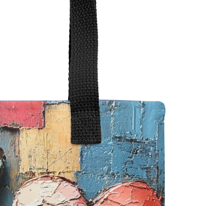 Tote bag illustré d’une création unique Le Lama qui rit - zoom anse noire