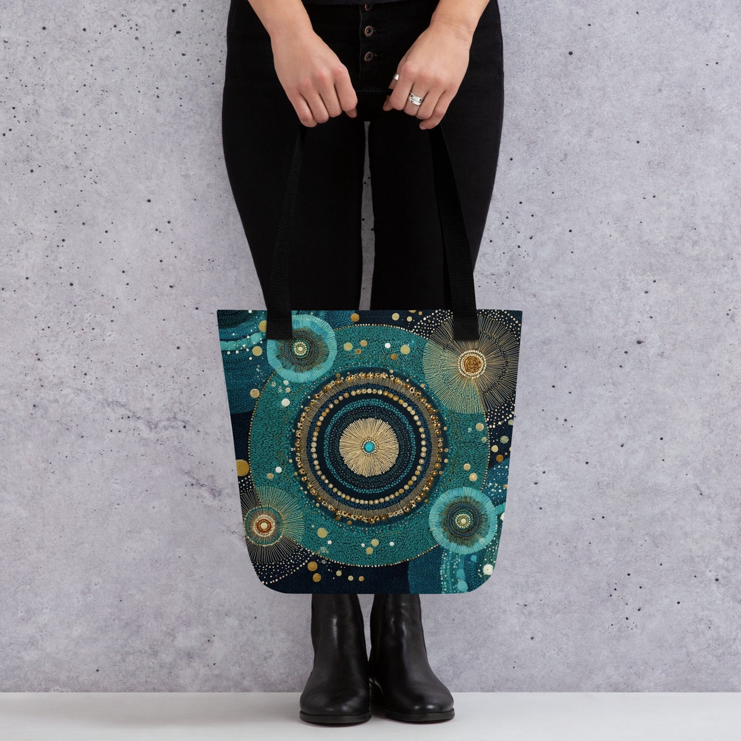 Design inspiré des constellations et des formes sacrées sur tote bag