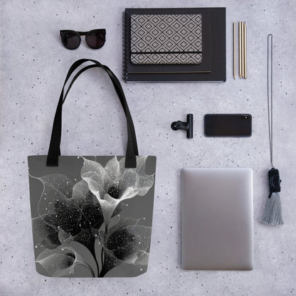 Tote bag nature et paysages avec motif floral astral pour un look élégant.