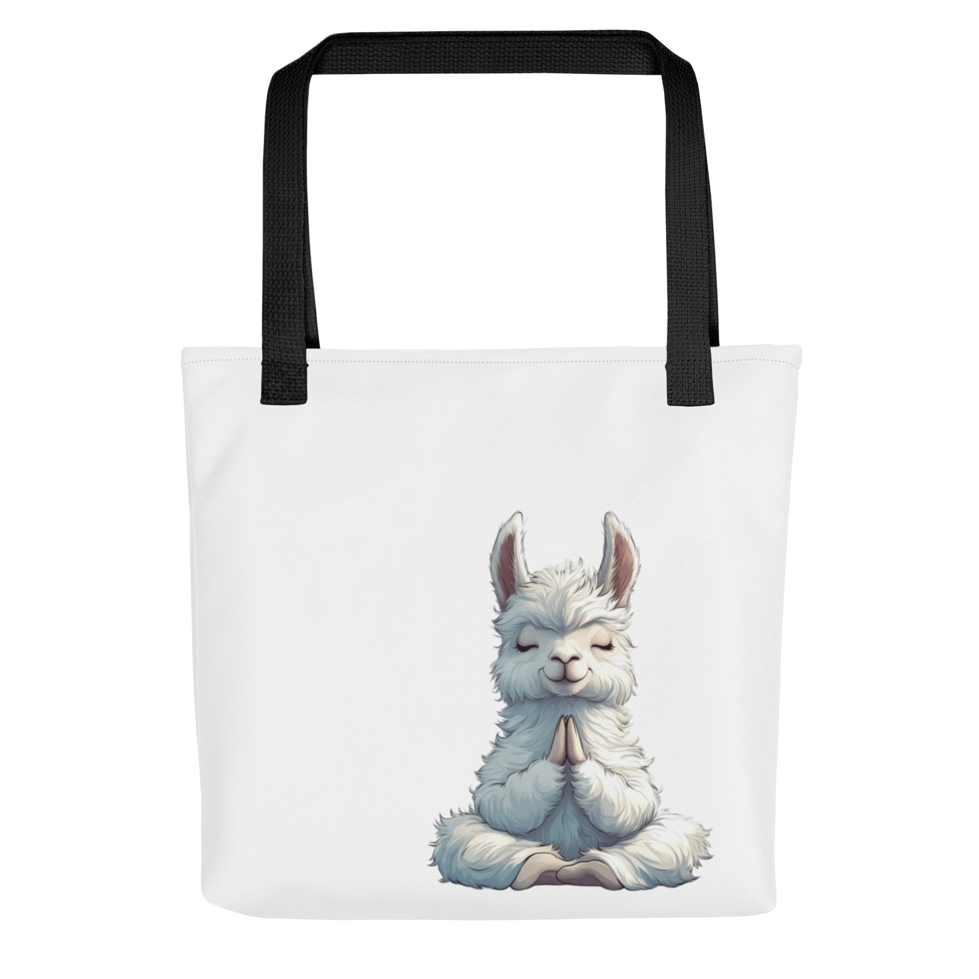 Tote bag lama zen en méditation avec illustration minimaliste et apaisante