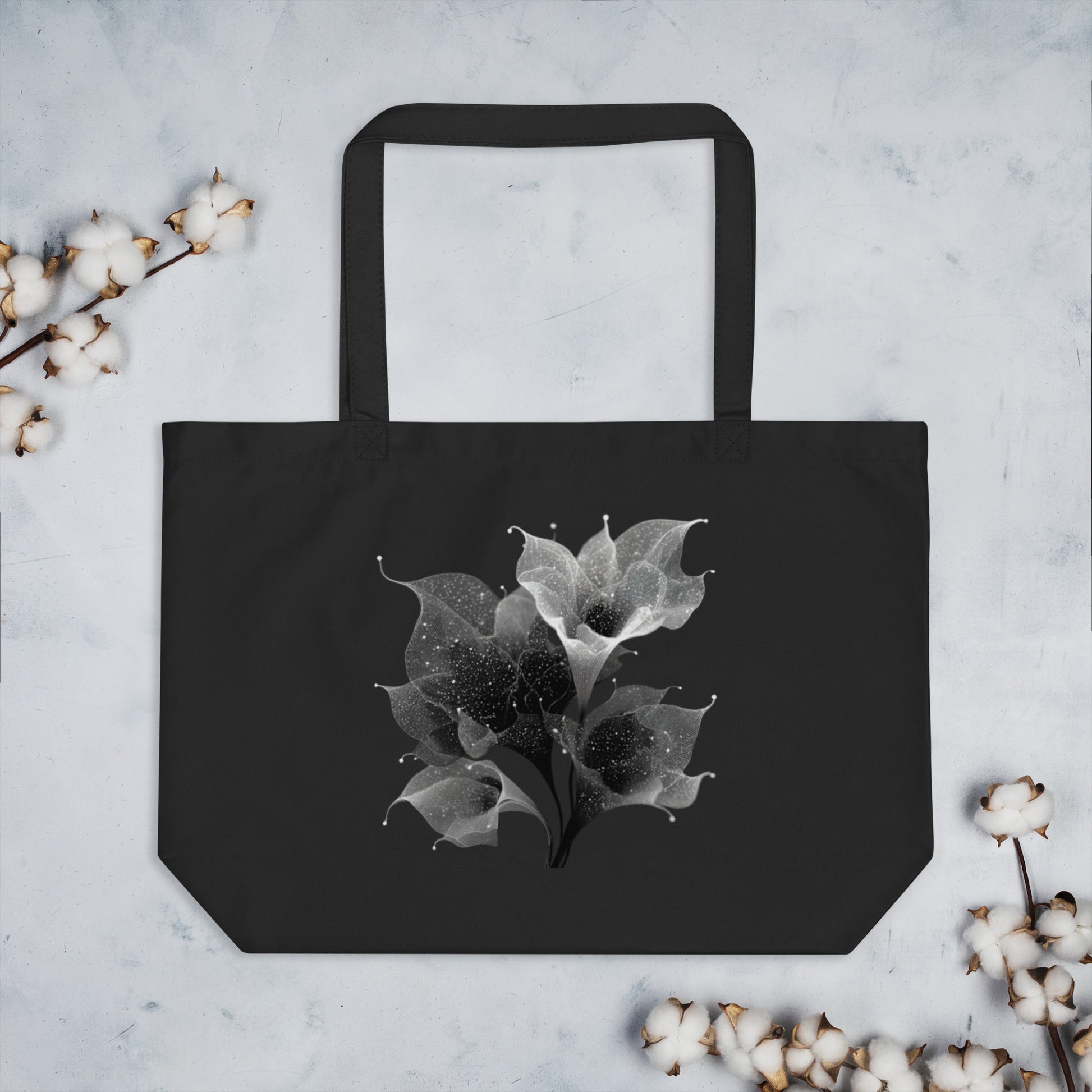 Sac fourre-tout nature et poétique avec motif fleur astrale