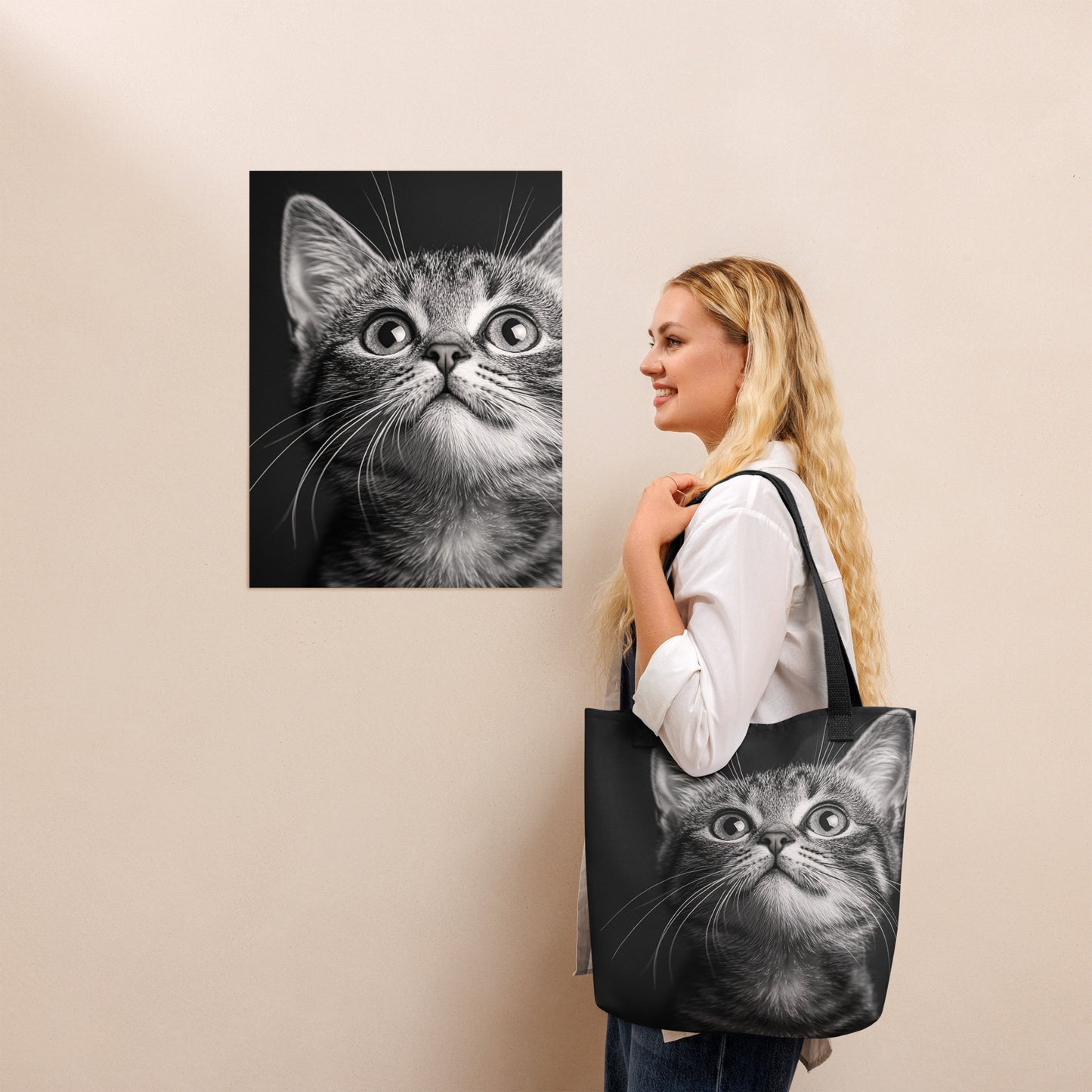 Tote bag Chaton, collection Animaux, style Tendre