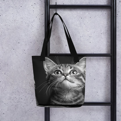 Tote bag Chaton porté au quotidien pour courses ou bureau