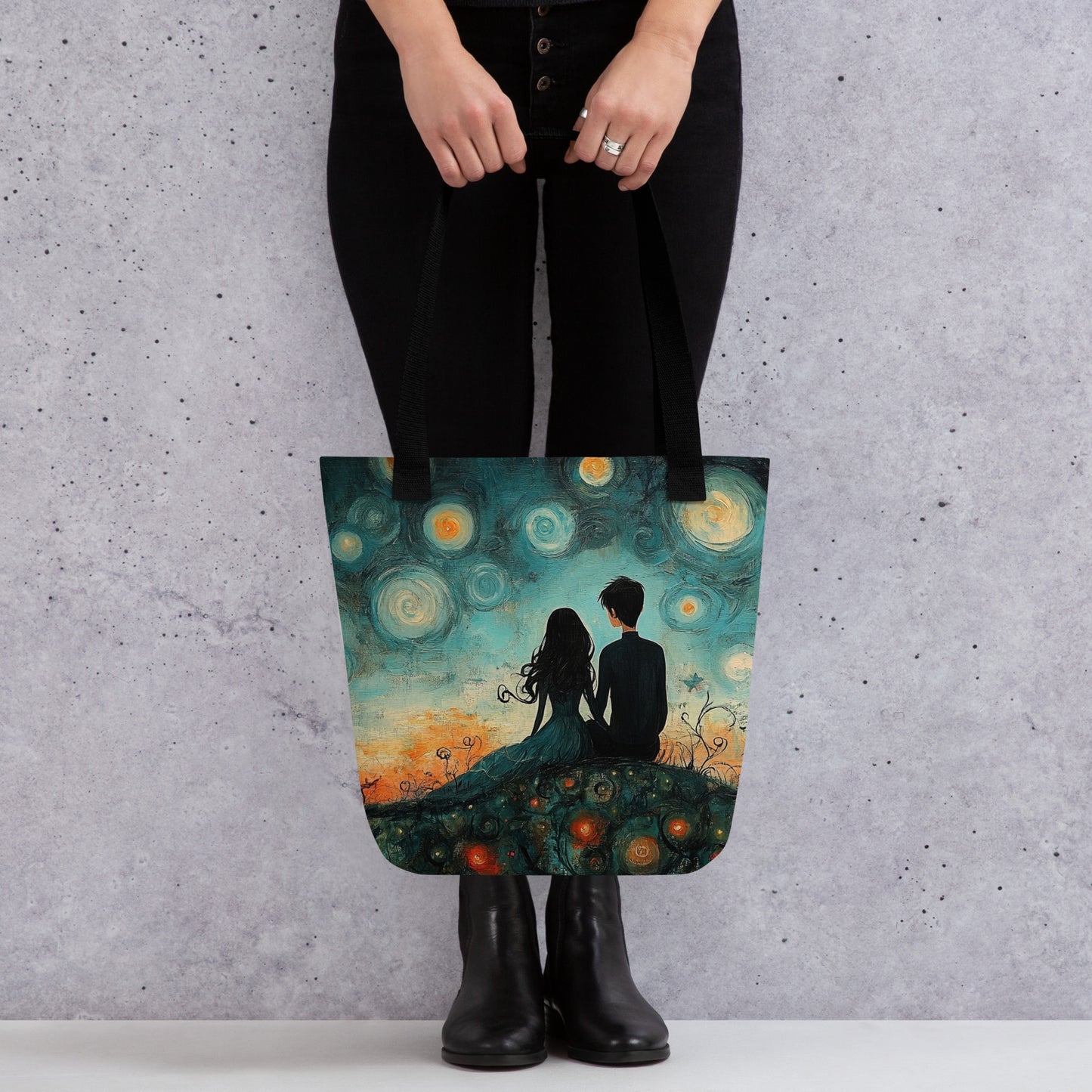 Tote bag “Veillée”, idée cadeau artistique pour femme ou homme