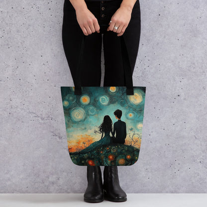 Tote bag “Veillée”, idée cadeau artistique pour femme ou homme