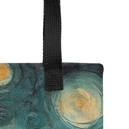 Tote bag “Veillée”, collection Nature & Paysages, design unique par Le Lama qui rit - zoom sur anse
