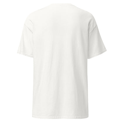 Vue de la coupe unisexe et structurée du T-shirt “Calme Impérial” - blanc dos