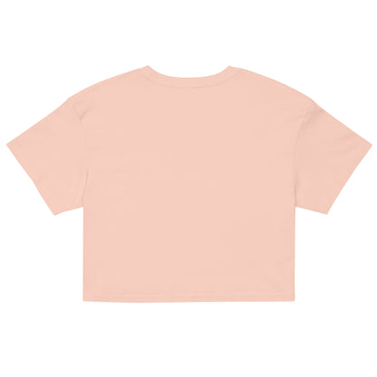 T-shirt court en coton rose pale vue de dos
