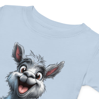 T-shirt pour enfant avec lama cartoon expressif et joyeux